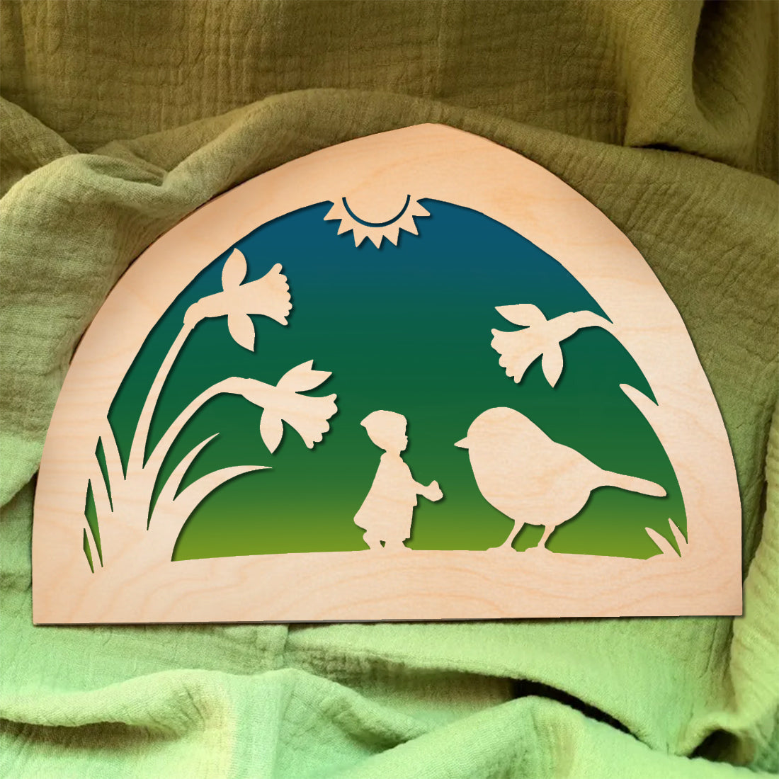 Wooden Spring Silhouette - Waldorf Window