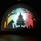Wooden Christmas in the Forest Silhouette - Waldorf Window