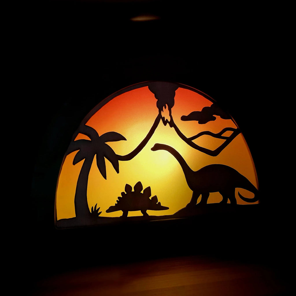 Wooden Dinosaurs Silhouette - Waldorf Window