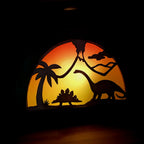 Wooden Dinosaurs Silhouette - Waldorf Window