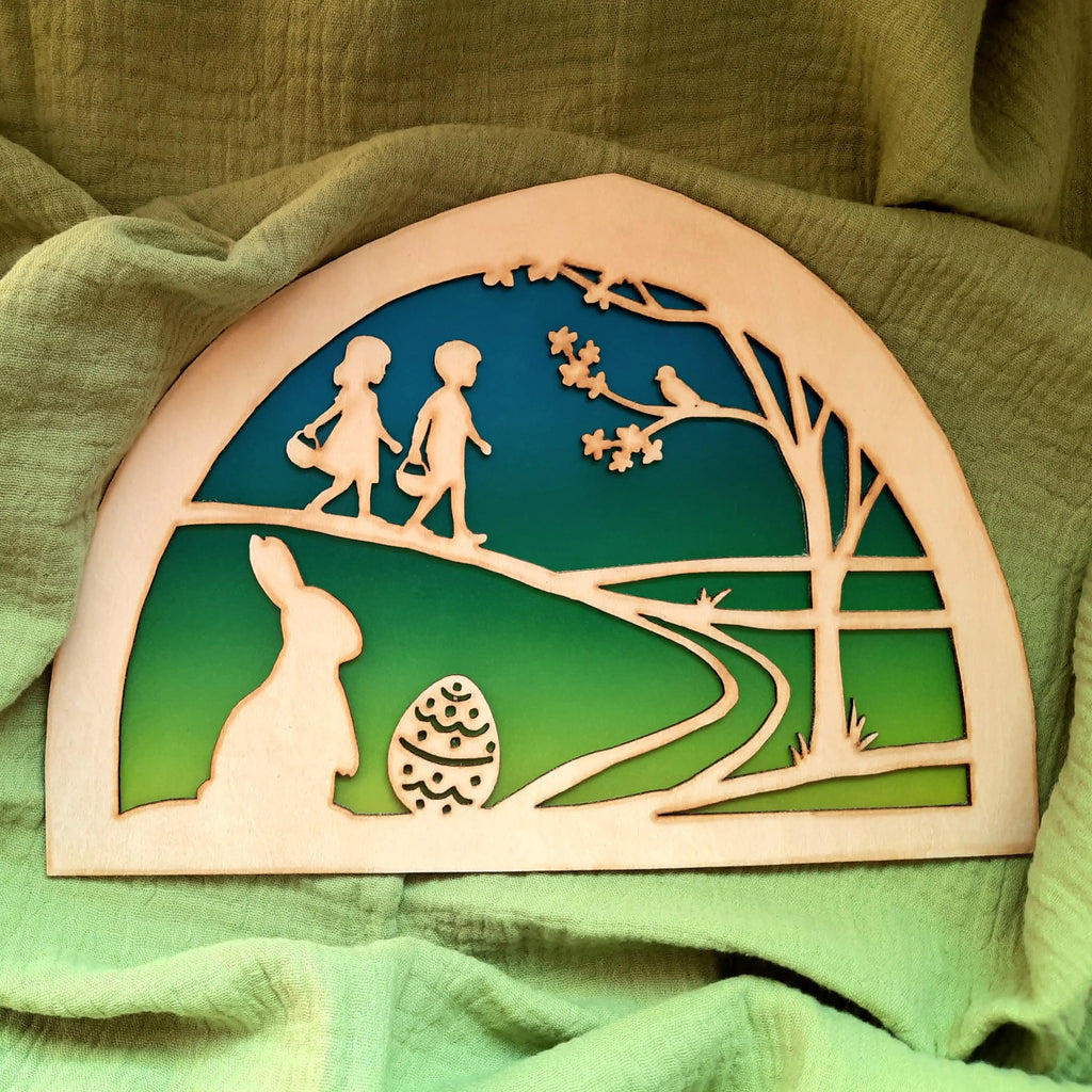 Wooden Easter Silhouette - Waldorf Window