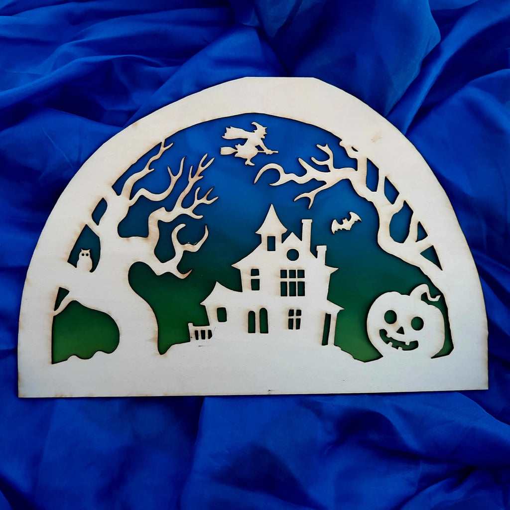 Wooden Halloween Silhouette - Waldorf Window