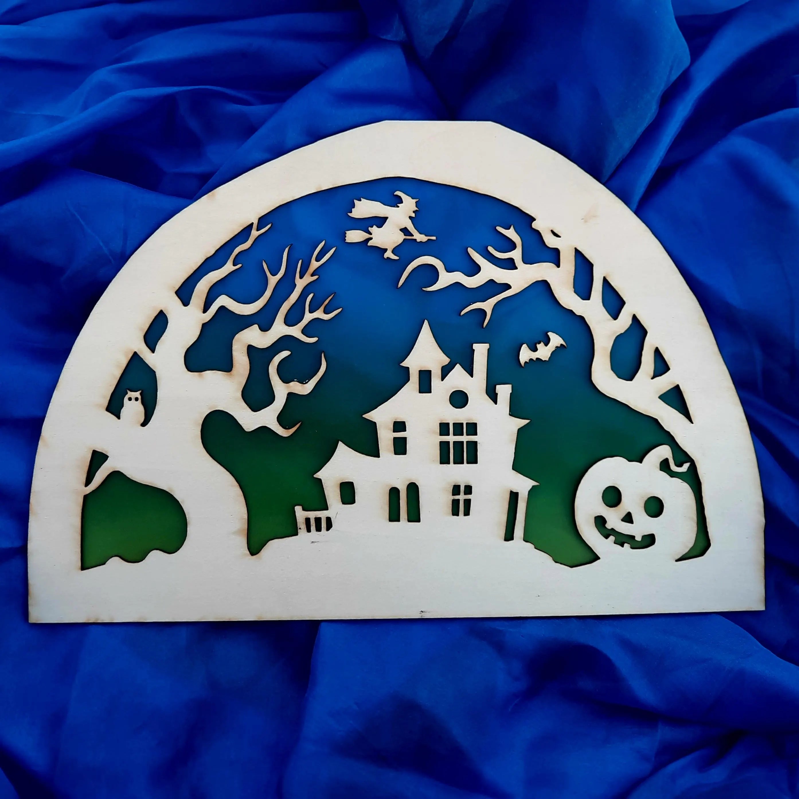 Wooden Halloween Silhouette - Waldorf Window