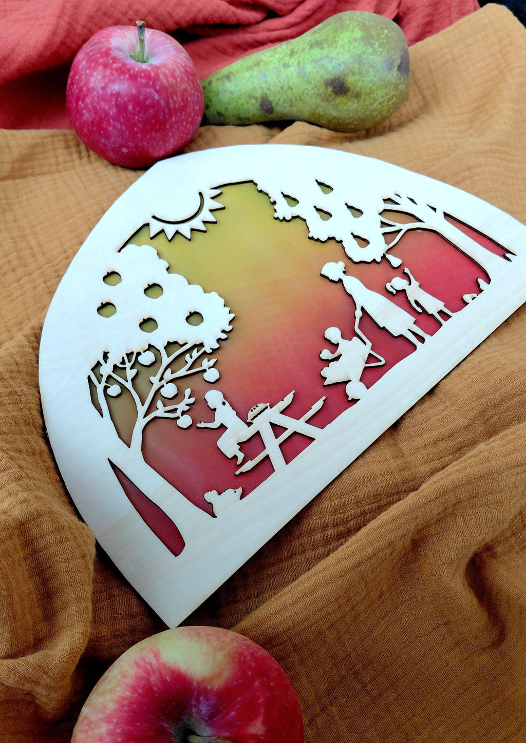 Wooden Harvesttime Silhouette - Waldorf Window