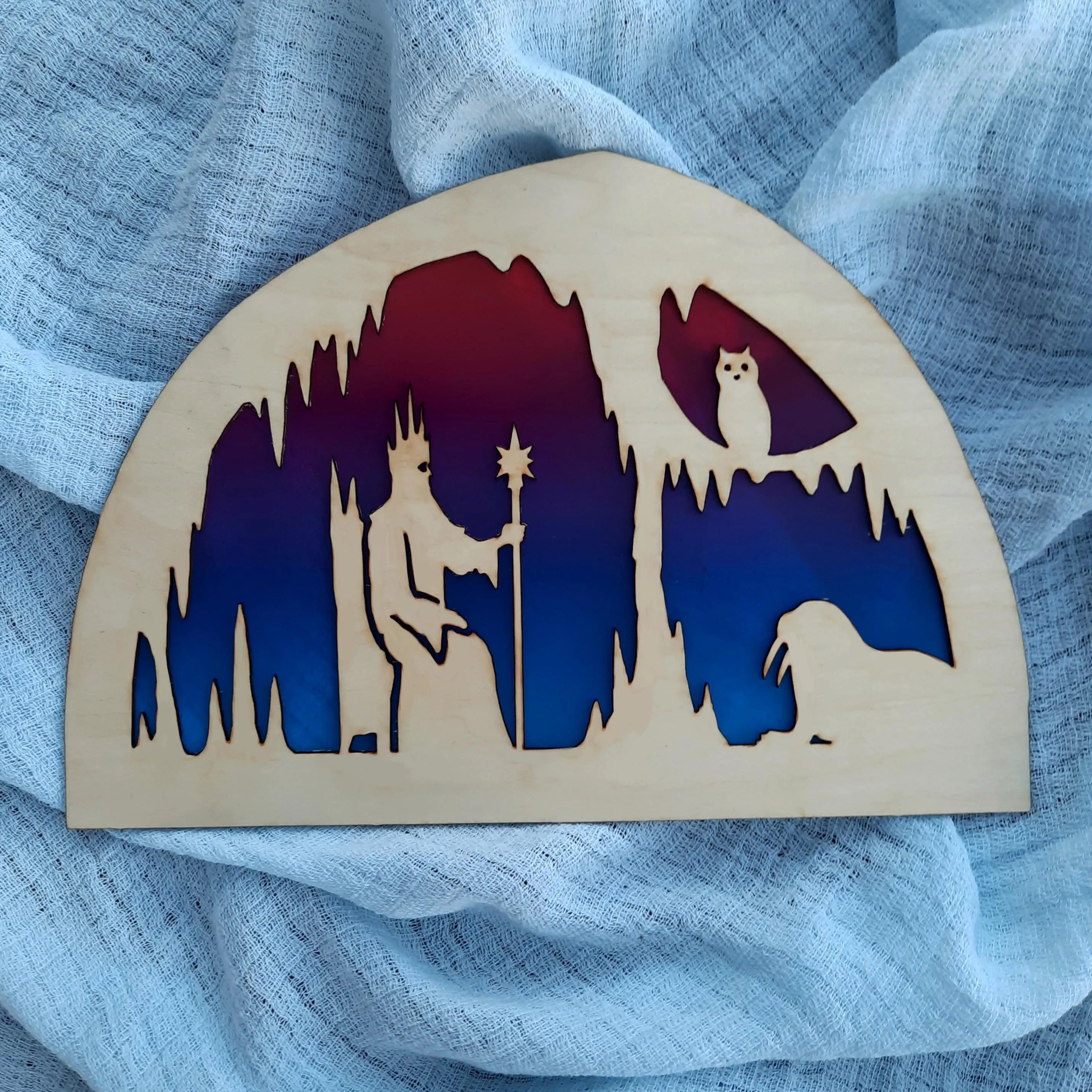 Wooden King Winter Silhouette - Waldorf Window