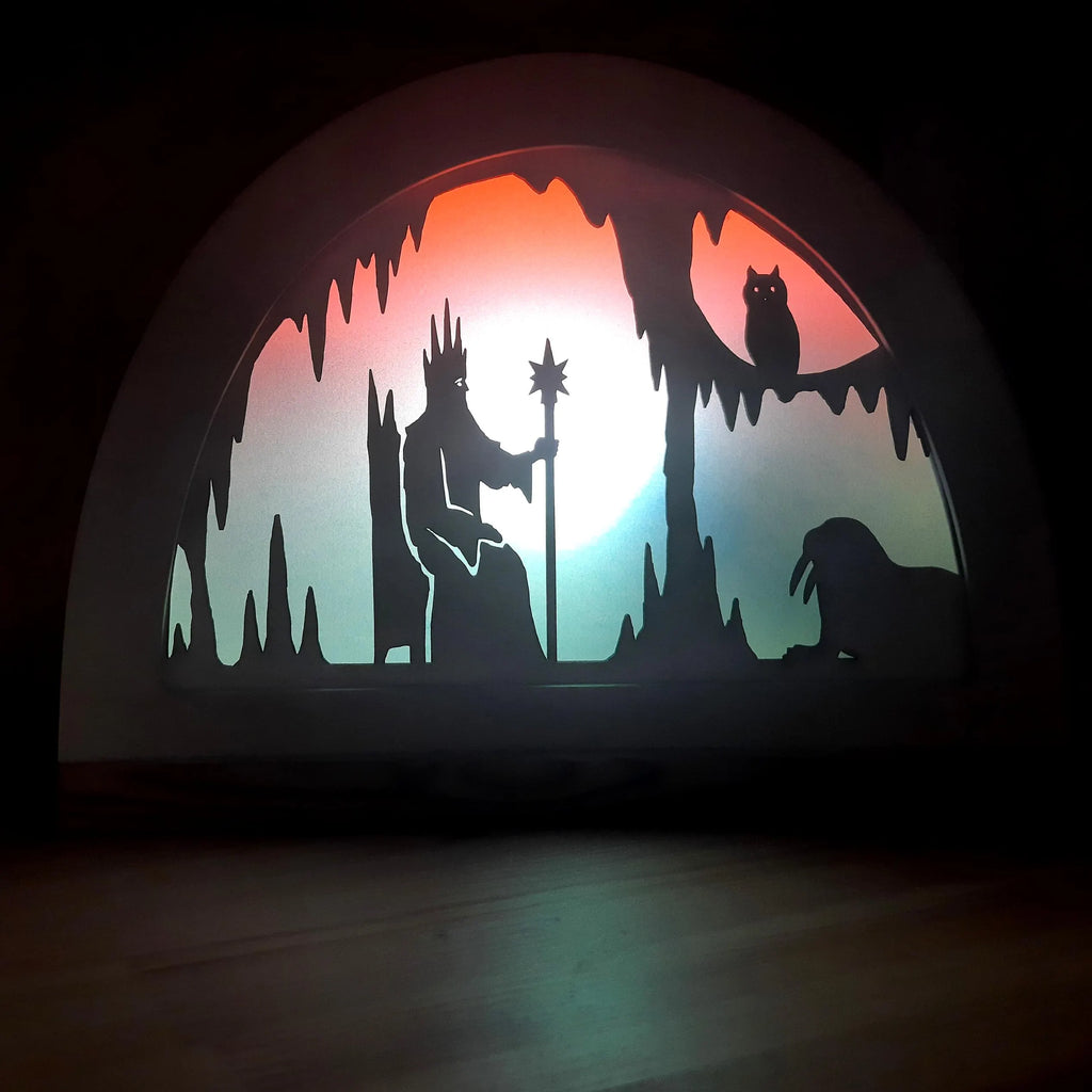 Wooden King Winter Silhouette - Waldorf Window