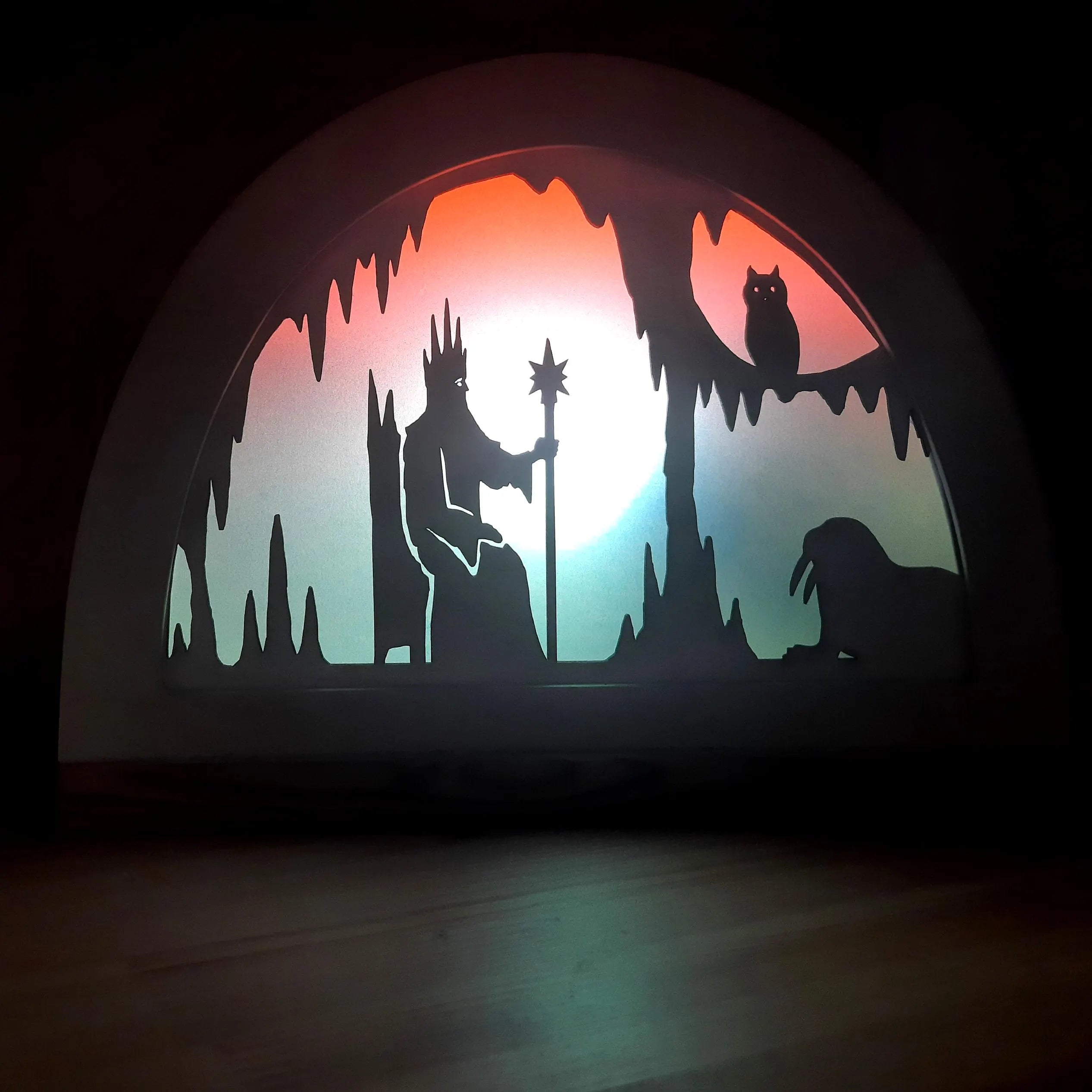 Wooden King Winter Silhouette - Waldorf Window