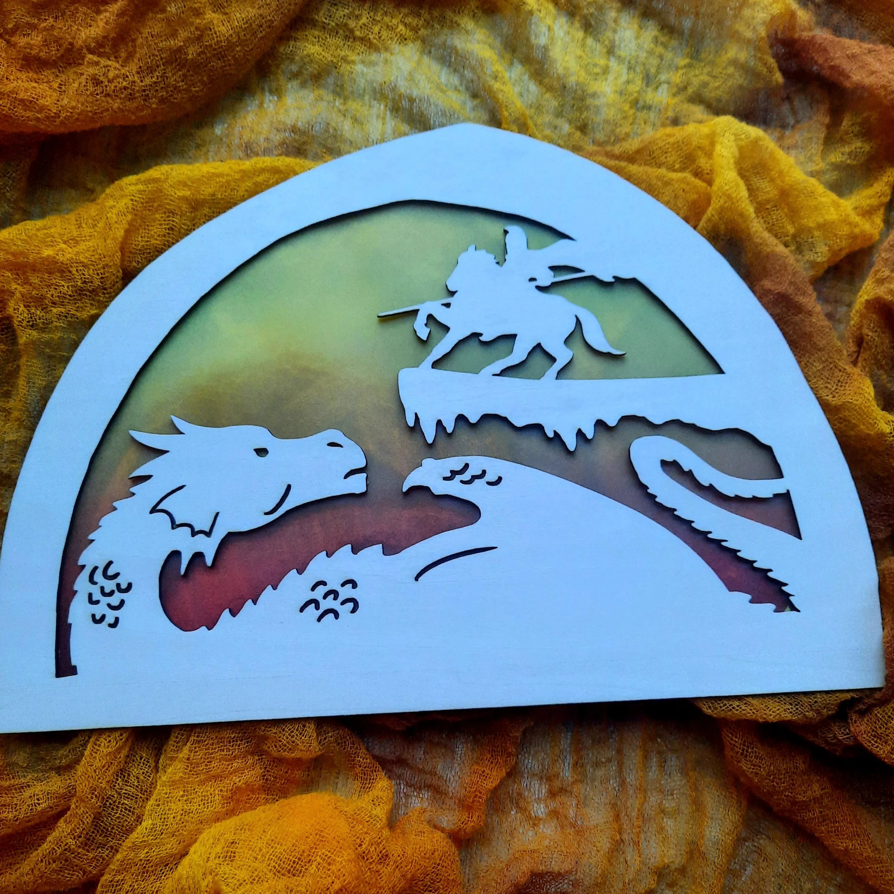 Wooden Michaelmas Silhouette - Waldorf Window