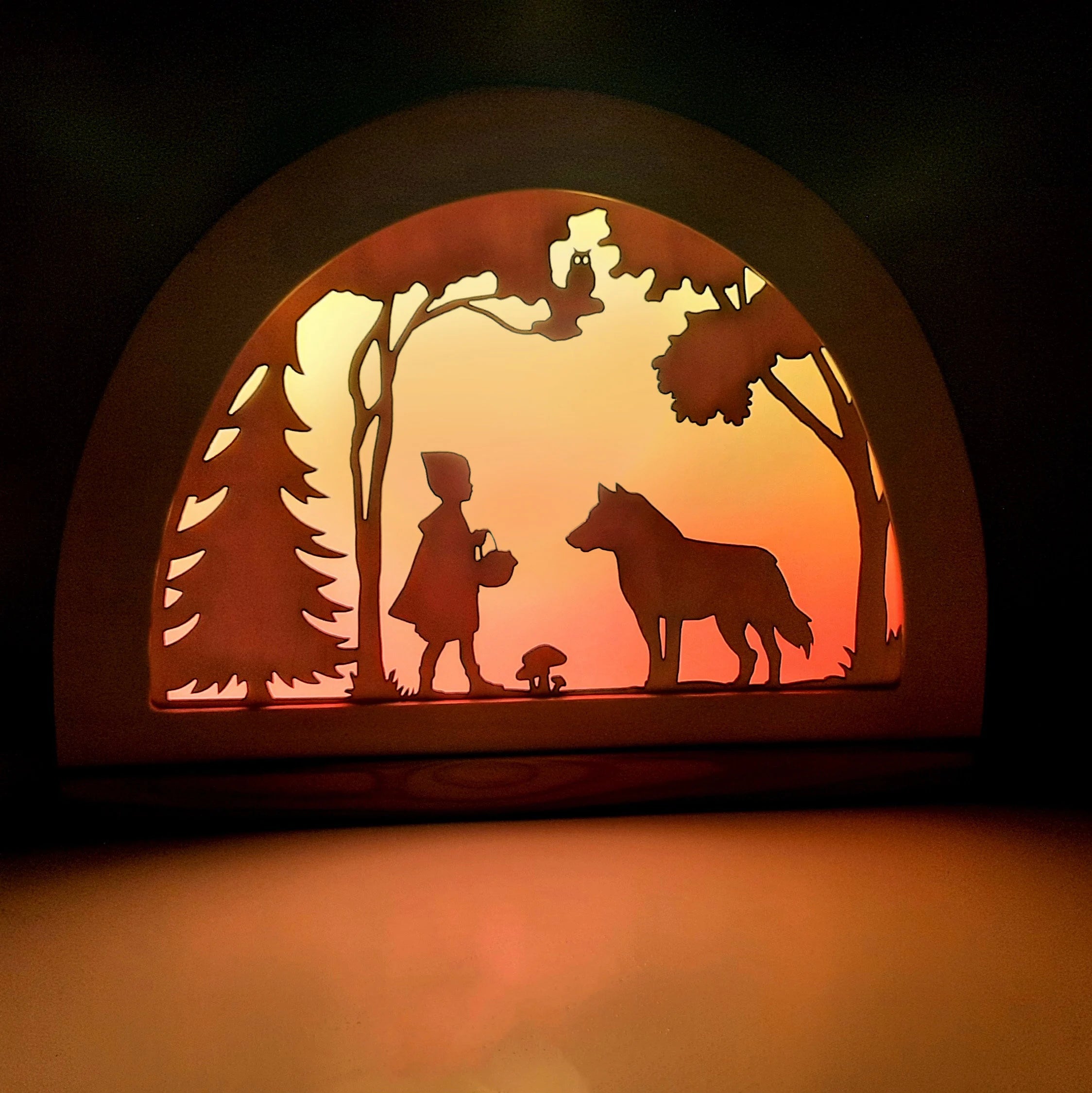 Wooden Little Red Riding Hood Silhouette - Waldorf Window