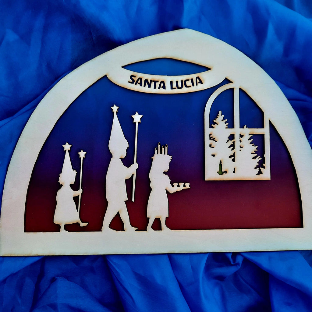 Wooden Saint Lucy Silhouette - Waldorf Window