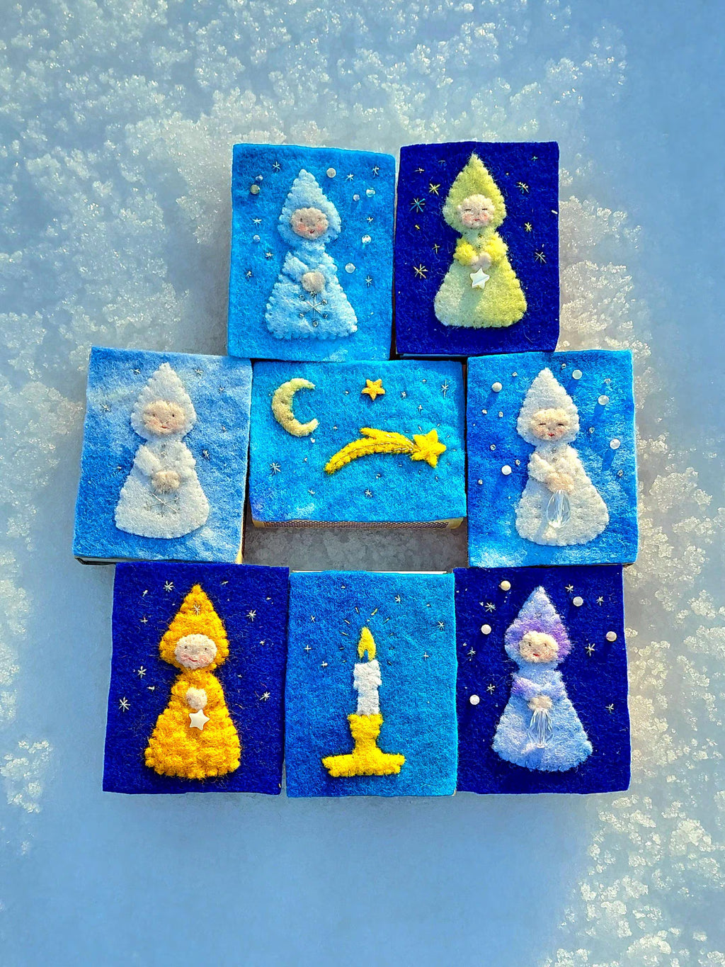 Winter Woolfelt Matchboxes