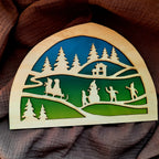 Wooden Winter Fun Silhouette - Waldorf Window
