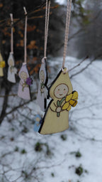 Wooden Flower Gnomes, set of 4