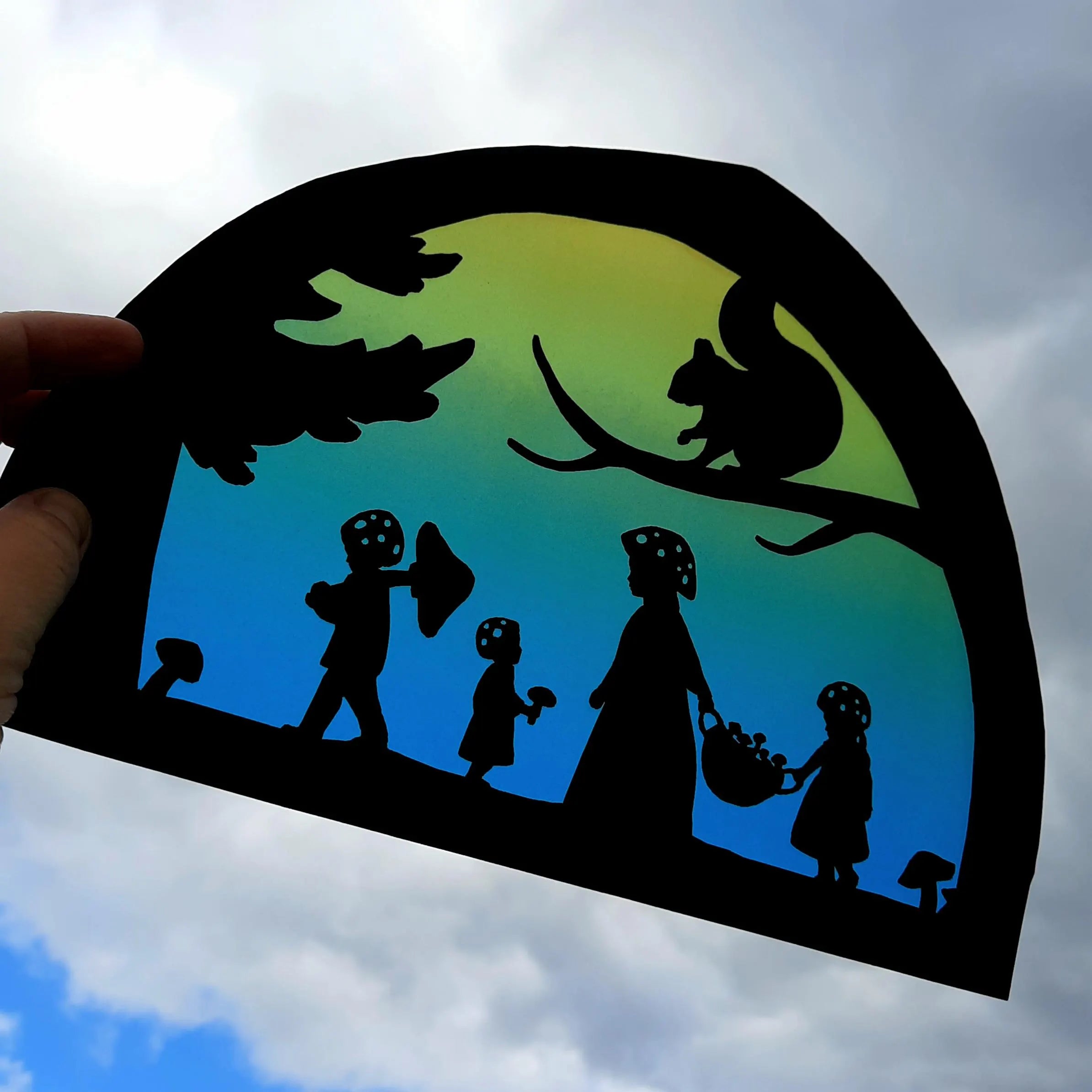 Mushroom Family Transparency template - digital download