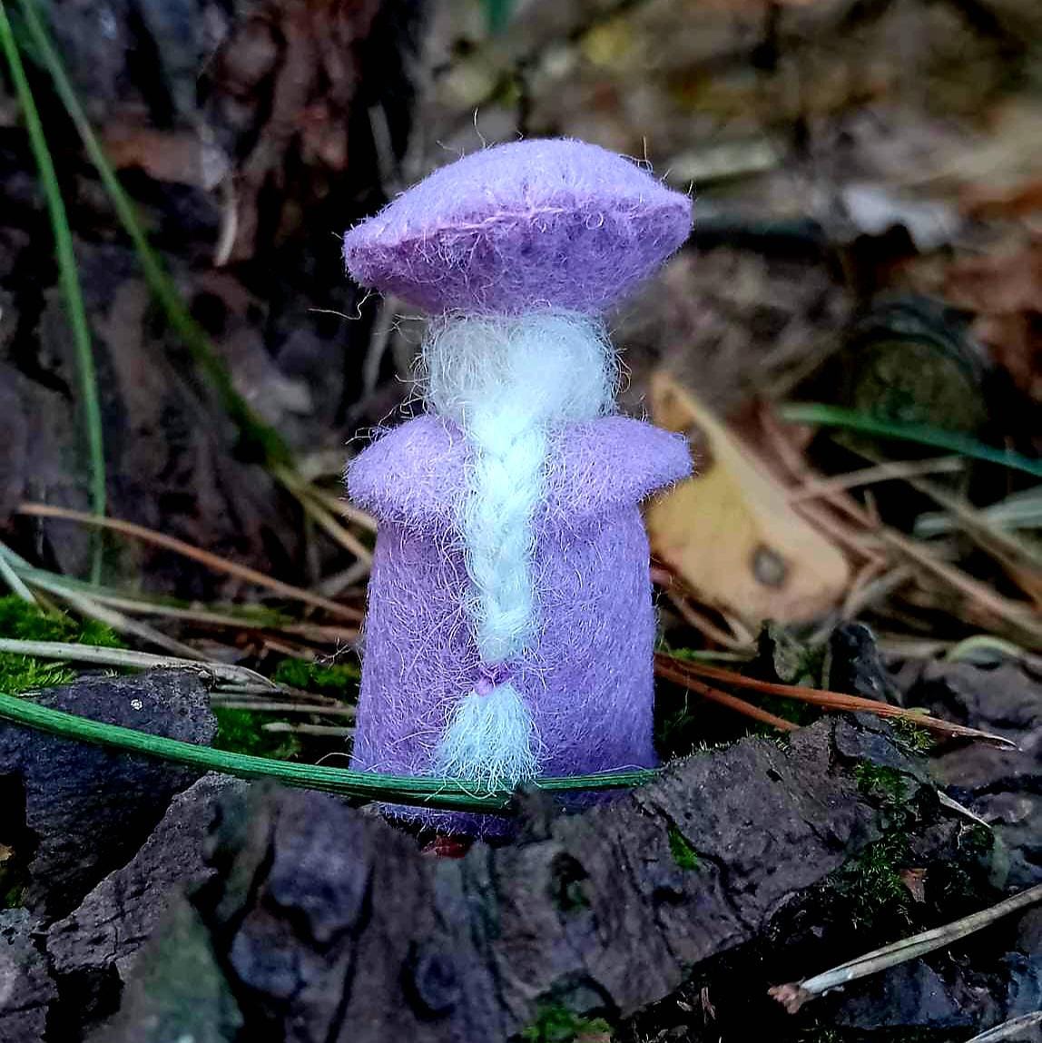 Woolfelt Amethyst Laccaria Acorn Gnome