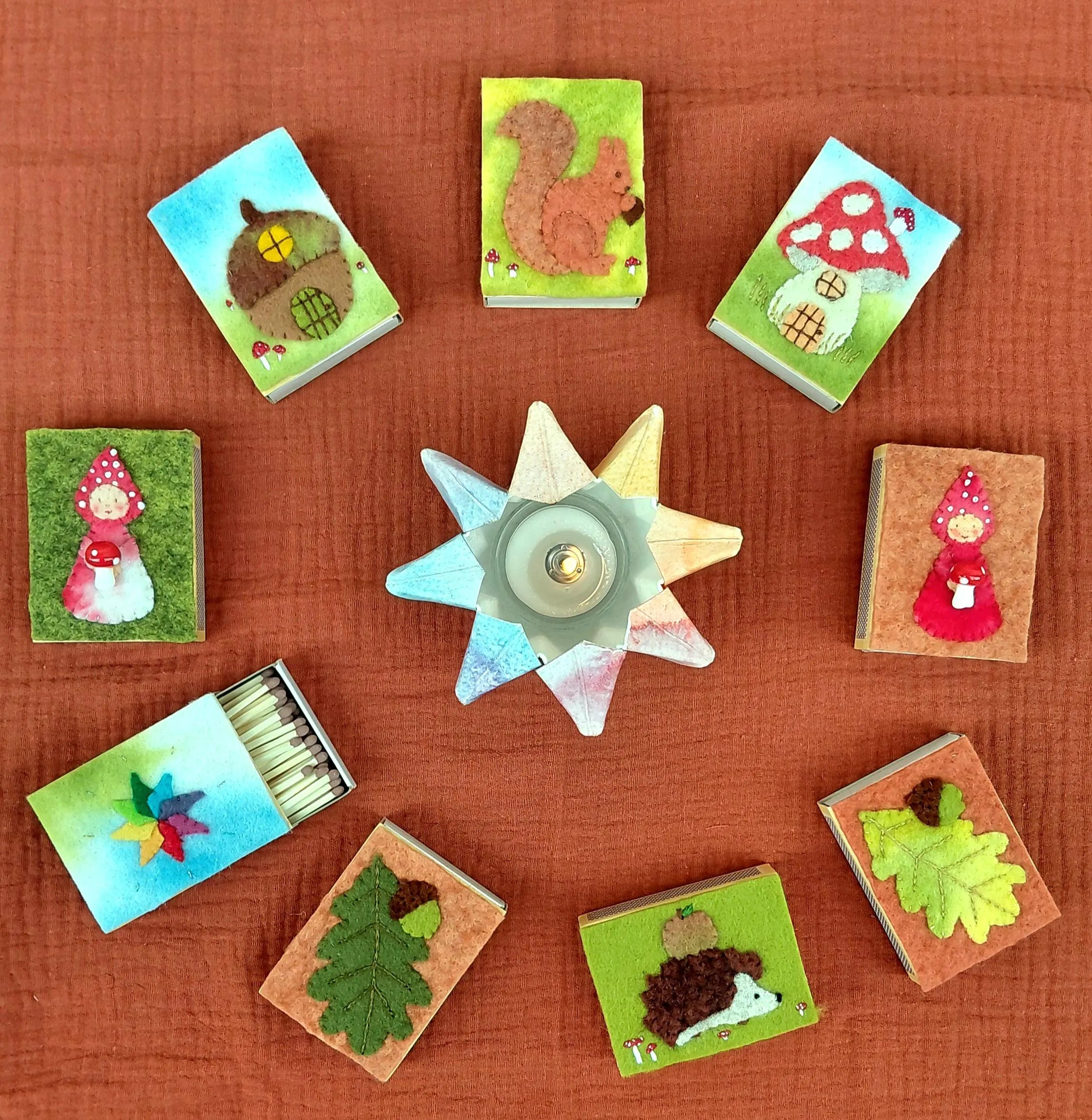 Autumn Woolfelt Matchboxes