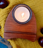 Agat Slice Candle Holder - Alderwood