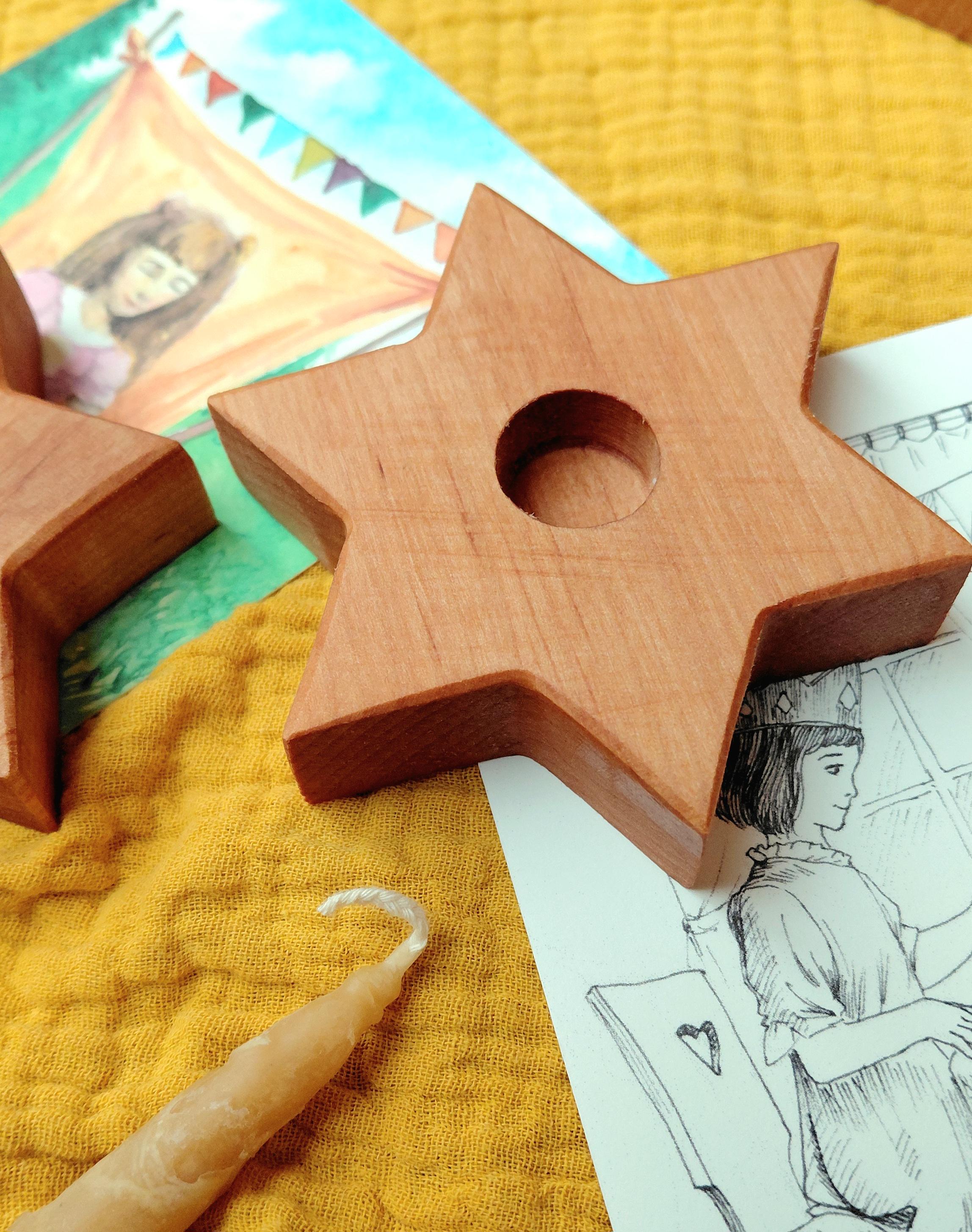 Star Candle Holder - Alderwood